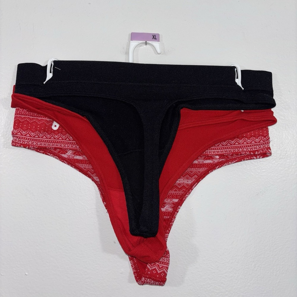 3PK Tranquil & True Women's Ribbed Seamless Thong Underwear Size XL New - Picture 2 of 2